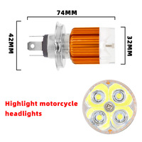 Phare LED YD pour moto, type « Demon Eye », H4, faisceau haut/bas, blanc, 4 LED, 74 mm, multicolore, dissipateur thermique en aluminium