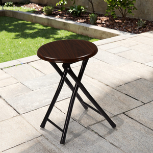 MDF Board and PVC Surface Steel Tube Round Step Folding <strong>Stool</strong> <strong>for</strong> <strong>Bedroom</strong> School Entry or Apartment Use - Product Image 4