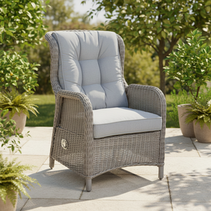 Leisure Modern Single <b>Outdoor</b> <b>Rattan</b> With Aluminum Frame Recliner for Garden Patio Courtyard Villa Park & Farmhouse - Product Image 3