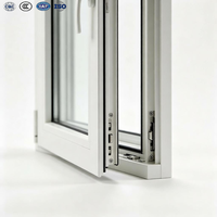 Fenêtre de balcon à double vitrage avec grille, design français, cadre en aluminium ultra-fin, fenêtre à battant en aluminium pour maison
