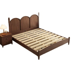 Solid Wood <b>Bed</b> 1.5M 1.8M <b>Platform</b> <b>Bed</b> Durable Vintage Style Bedroom Furniture - Product Image 5