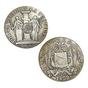 Pièces commémoratives de style antique du Pérou <span class=keywords><strong>1822</strong></span>, 8 réales (monnayage provisoire) et Fernando VII, cadeaux, décoration intérieure - Product Image 4