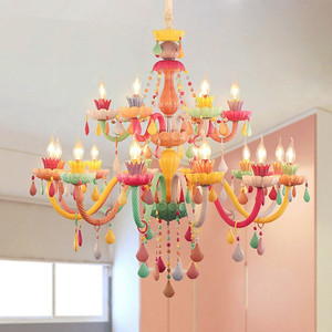 Creativa <span class=keywords><strong>de</strong></span> la habitación <span class=keywords><strong>de</strong></span> los niños lámpara romántico sencillo Macaron candelabro <span class=keywords><strong>de</strong></span> cristal moderno <span class=keywords><strong>de</strong></span> iluminación - Product Image 4