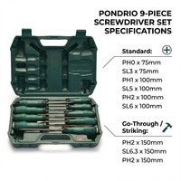 Jeu de tournevis magnétiques industriels personnalisés 9 pièces, kit d'outils de réparation CR-V pour l'entretien mécanique automobile
