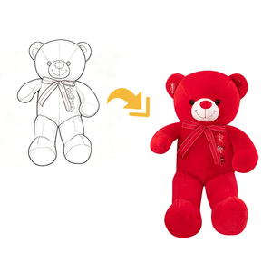 Oso de Peluche Rojo Personalizado al por Mayor, Juguete de Peluche de Gran Tamaño con Piel de Algodón, Regalo de Cumpleaños o San Valentín para Niñas - Product Image 1