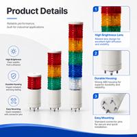 Tour de signalisation LED empilable Qlight série ST45ML-BZ-3-24-RAG pour avertissement industriel et indication de l'état des machines