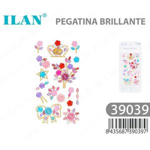 Ilan Adesivo Brillante Multicolore a Forma di Fiocco, Corona e Albero 39039 - Product Image 2