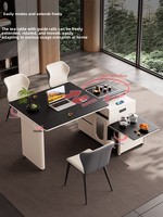 Table basse et table à manger pliables et mobiles, double usage pour les petites maisons, ensemble table et chaises intégrés, extensible et rotative