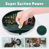 Tapis de léchage pour chien en silicone de qualité alimentaire sans BPA avec couvercle et bol à alimentation lente, ventouse antidérapante pour soulager l'anxiété