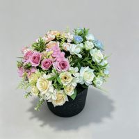 Bouquet de roses artificielles en gros, fausses roses en soie, bouquet à main, arrangement de mariage, décoration intérieure, décoration de la maison