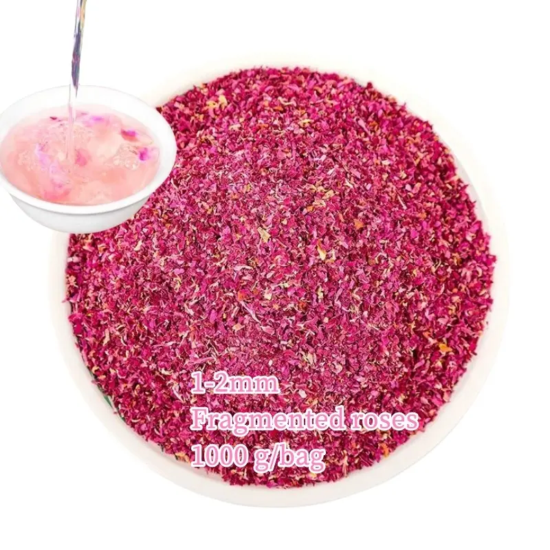 1000 g un par sac en vrac prix d'usine de gros thé de santé fragments de fleurs séchées de qualité supérieure pétales de rose écrasés comestibles