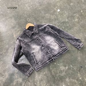 Nouvelle mode de <span class=keywords><strong>veste</strong></span> <span class=keywords><strong>en</strong></span> <span class=keywords><strong>jean</strong></span> pour femmes, manches longues, bouton ample, revers court, sauvage, décontractée, <span class=keywords><strong>veste</strong></span> <span class=keywords><strong>en</strong></span> <span class=keywords><strong>jean</strong></span> noire décolorée au soleil - Product Image 2