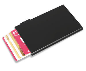 磁気アルミ合金カードケースミニマリストオーガナイザーアップクレジットカードホルダー男性と女性のための閉鎖なし - Product Image 4