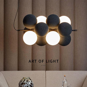 Lámpara colgante RGB de diseño de 90cm, candelabros de bola de cristal de altura ajustable de tela de terciopelo de lujo para <span class=keywords><strong>DJ</strong></span> Party Coffee Shop-2026 - Product Image 2