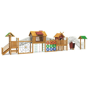 Équipement d'amusement pour enfants, <span class=keywords><strong>toboggan</strong></span> de terrain de jeu extérieur avec <span class=keywords><strong>tunnel</strong></span> de corde à grimper pour la maternelle ou le terrain de jeu public - Product Image 1