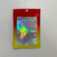 Sacs holographiques refermables anti-odeurs en Mylar à faible quantité minimale de commande avec fermeture à glissière à fenêtre transparente sac en plastique Transparent pour bijoux