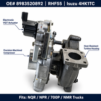 توريد المصنع شاحن توربو 1tc 4hcf55 لشاحن توربيني محرك Isuzu NQR NPR P NMR 4HK1