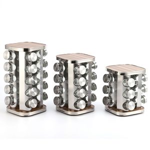 ชั้นวางขวดเครื่องเทศในครัวแนวตั้งแบบหมุนได้360ลิ้นชักหมุนได้ราวสแตนเลสลิ้นชักเก็บเครื่องเทศประหยัดพื้นที่ลิ้นชักเครื่องเทศ - Product Image 2