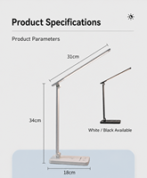 Lampe de bureau LED USB 7W en aluminium avec bras réglable pour ordinateur et travail