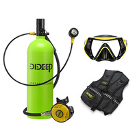 0.5L/1L/2L Aluminium Portable Mini Snorkel Lung Tank Set Plongée Oxygène Air Plongée Réservoir Cylindre Bouteille Équipement