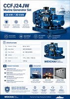 SCDC24JW 24kW Marine-Dieselgenerator WP2.3CD30E201 1800 U/min Marine-Stromaggregat für Fischerboote, Frachtschiffe, Zusatzantrieb OEM