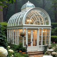 Serre en verre de style européen personnalisée BLVE en acier métallique, véranda en fer forgé noir pour villa et jardin