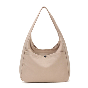 Custom Logo Durable Foldable Waterproof Nylon Hobo <b>Handbag</b> Single Strap Minimalist Design Zipper Closure Large Capacity Women's - Product Image 3