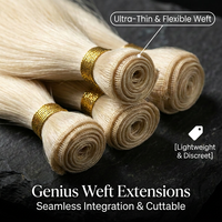 Extensions de cheveux humains européens Remy vierges de luxe 100% hybrides avancées pour double tirage, coupables, sans moustache, 12"-32"