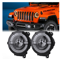 Ledsquare Autres phares LED ronds de 9 pouces homologués E-Mark pour Jeep Wrangler 2021 2020 2019