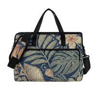 Sac pour ordinateur portable matelassé portable à motif coquillage océanique des Samoa, pour ordinateur de 14 à 16 pouces, avec poignées et bandoulière