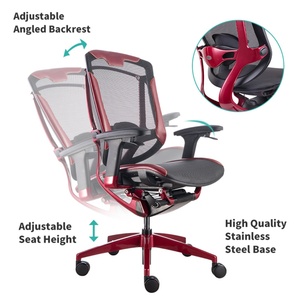 Chaise de bureau ergonomique moderne à dossier haut pivotant Ergohuman Bifma confortable - Product Image 3