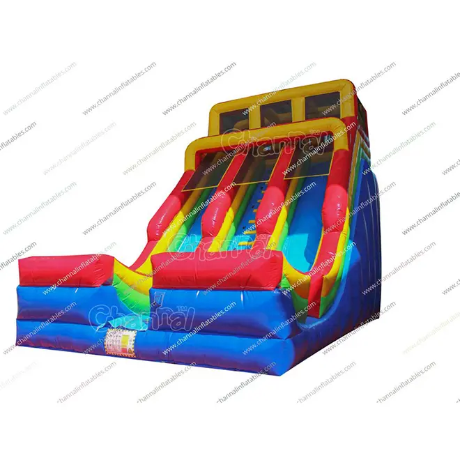 Commercial inflatable dry slide 2 lane slide castle for sale