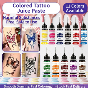 Tinta de Tatuaje Temporal Mineral Henne de 15 ml, 11 Colores, Segura y No Tóxica, <span class=keywords><strong>para</strong></span> Arte Corporal, <span class=keywords><strong>Cejas</strong></span> y Labios - Product Image 1
