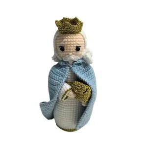 Figura de Belquior, Baltazar y <span class=keywords><strong>Gaspar</strong></span> de la Natividad, Hecha a Mano con Ganchillo de Algodón, Decoración Navideña para el Hogar, Habitación Infantil, Regalos - Product Image 6