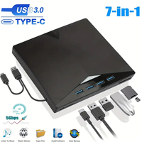 Pemutar pembaca DVD Drive eksternal 7 in 1, harga pabrik CD/DVD Drive eksternal untuk laptop DVD Writer Drive Burner Player untuk Windows 7/8/10/11