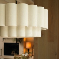 Suspension de décoration de salon moderne et simple pour salle à manger, villa, escalier, suspension en tissu médiéval français
