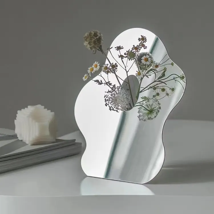 Nordic Home Decor Getrocknete Blume Geometrische Blumenvase Alien Spiegel Acryl Vase Ornamente