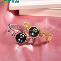 Jam Tangan Wanita LED Fashion 8151 Terlaris, Tali Logam Magnetik, Layar Bulat, Desain Eksklusif, Jam Digital