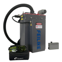 Máquina de Limpieza Láser de Fibra Pulsada de 200W, Compacta, de 50W, con Mochila para Eliminar Óxido