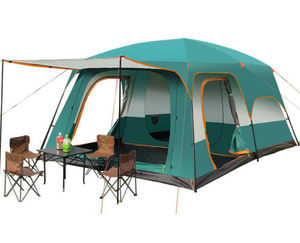 <span class=keywords><strong>Camping</strong></span> en plein air deux chambres Village familial 13 bande lumineuse d'ambiance automatique 8 personnes grande tente de <span class=keywords><strong>Camping</strong></span> étanche avec poteau - Product Image 1