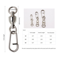OEM ODM 4 #6 #8 # Fishing 304 Stainless memutar umpan pancing Snap memutar bantalan bola putar perlengkapan memancing aksesoris