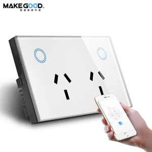 Wifi inteligente enchufe de pared teléfono Alexa de voz de <span class=keywords><strong>Google</strong></span> operado Tuya Sistema de casa inteligente - Product Image 2