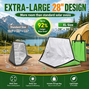 <span class=keywords><strong>Four</strong></span> <span class=keywords><strong>solaire</strong></span> pliable de 28 pouces avec sac de transport, cuisinière lente isolée à énergie <span class=keywords><strong>solaire</strong></span> avec étui de rangement pour le camping <span class=keywords><strong>en</strong></span> extérieur et la préparation aux situations d'urgence - Product Image 2