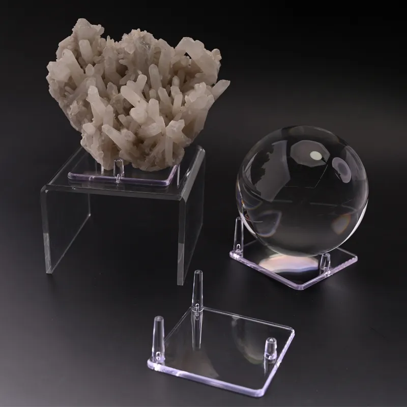 New arrival Popular Style 8x8 cm crystal stand acrylic base for minerals stone display rack Coral Geodes Rock