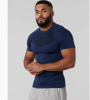T-shirt de sport pour homme à manches courtes ajusté, tendance estivale, nouvelle collection, vente chaude, idéal pour la course à pied, le fitness, l'entraînement, séchage rapide