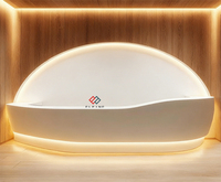 Comptoir de réception moderne en marbre blanc de haute qualité, de forme ronde, pour hôtel