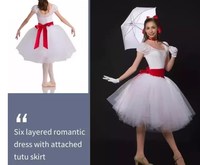 Tutu de danse de scène Giselle blanc moins cher pour filles