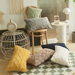 غطاء وسادة مخملي مخطط من الجاكار لتزيين المنزل بألوان سادة مريحة بجودة عالية سرير ناعم