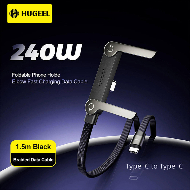 Wholesale 240W Type-C Cable PD3.0 Fast Charging USB3.0 Data Cable Laptop Chargers Cables Kit Folding Phone Stand Charging Cable