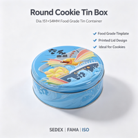 Boîte à biscuits en étain personnalisée avec logo, de qualité alimentaire, ronde, pour l'emballage de produits de boulangerie